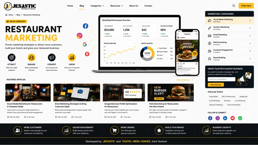 Digital marketing and local SEO tools for restaurant growth
